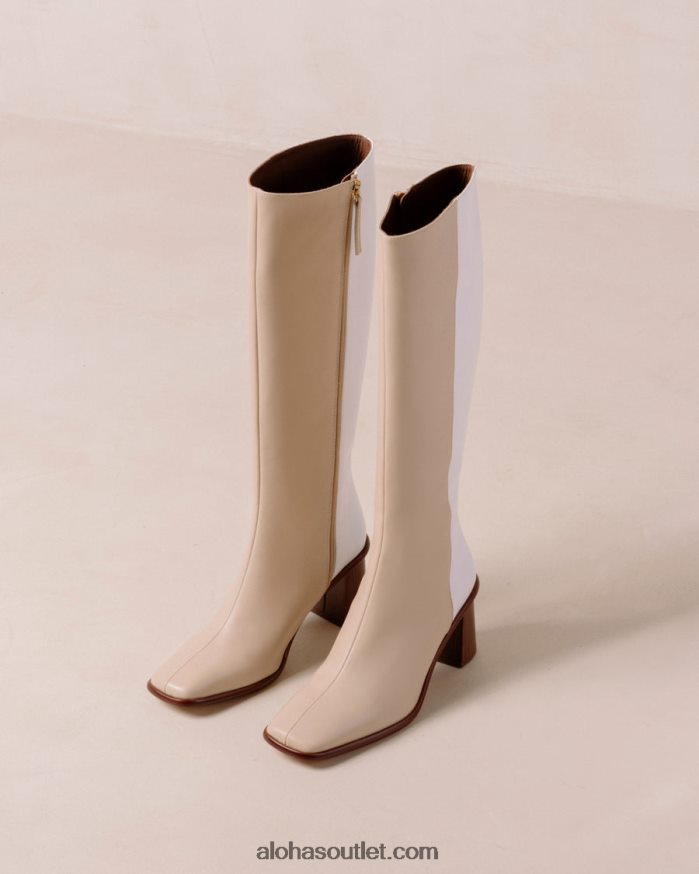 mulheres leste - botas brancas e bege Alohas 4P88ZX36 pedra bege branco brilhante