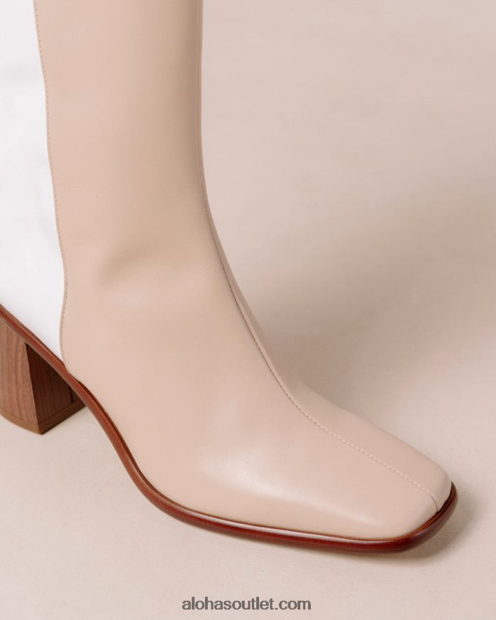 mulheres leste - botas brancas e bege Alohas 4P88ZX36 pedra bege branco brilhante