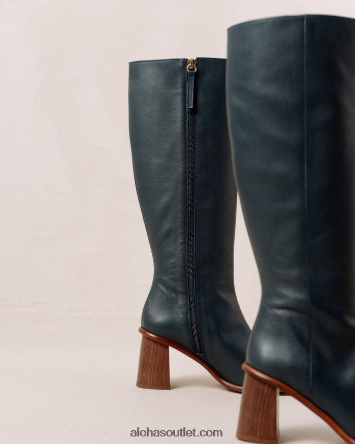 mulheres leste - botas de couro azul Alohas 4P88ZX45 azul lazúli