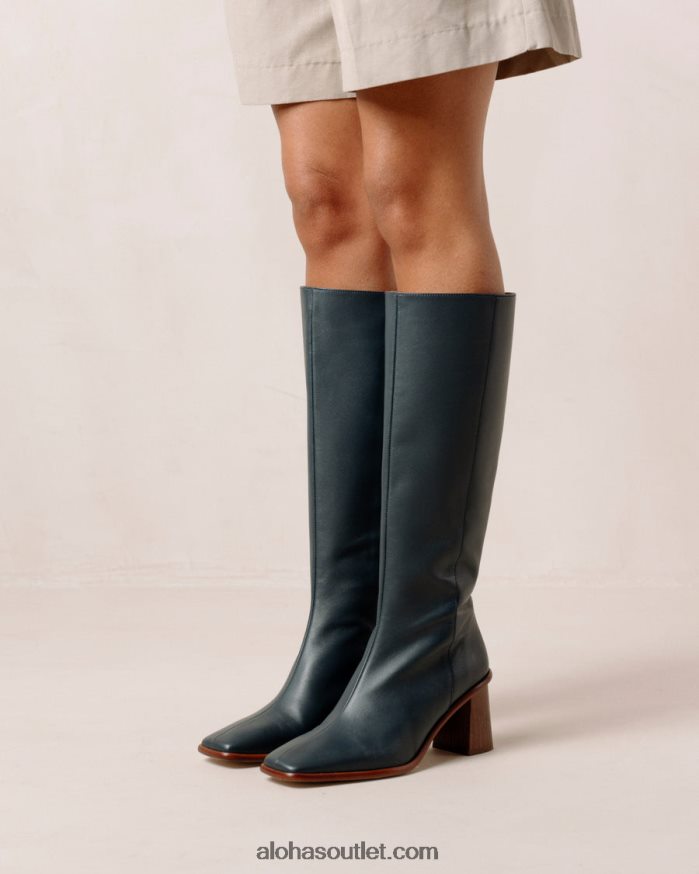mulheres leste - botas de couro azul Alohas 4P88ZX45 azul lazúli