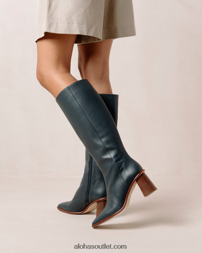mulheres leste - botas de couro azul Alohas 4P88ZX45 azul lazúli