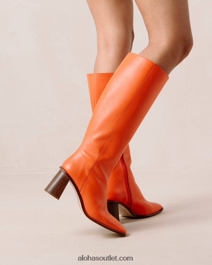 mulheres leste - botas de couro laranja brilhante Alohas 4P88ZX42 laranja pomelo