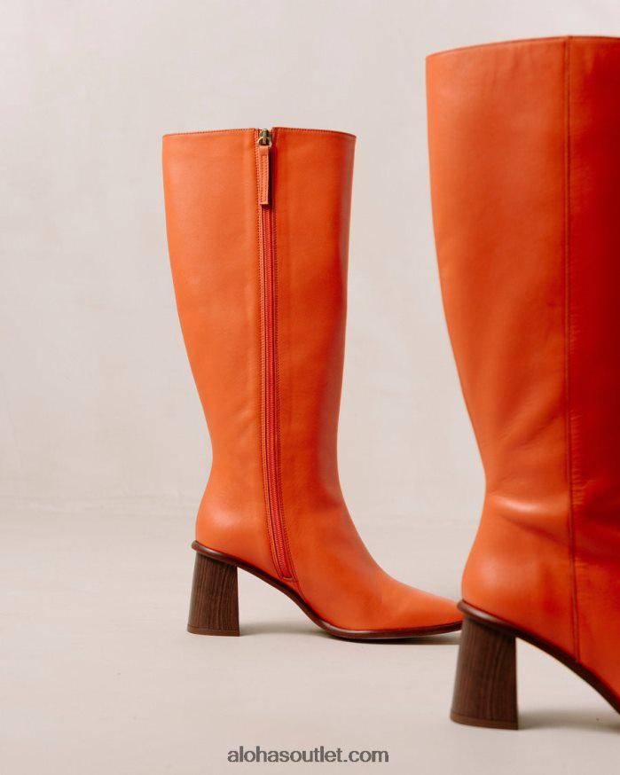 mulheres leste - botas de couro laranja brilhante Alohas 4P88ZX42 laranja pomelo