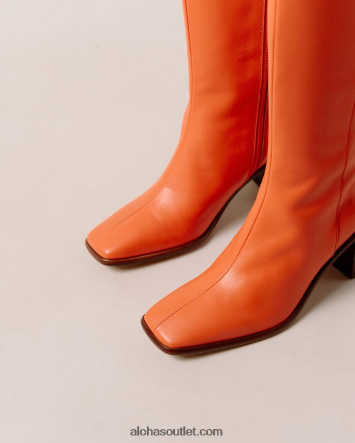 mulheres leste - botas de couro laranja brilhante Alohas 4P88ZX42 laranja pomelo