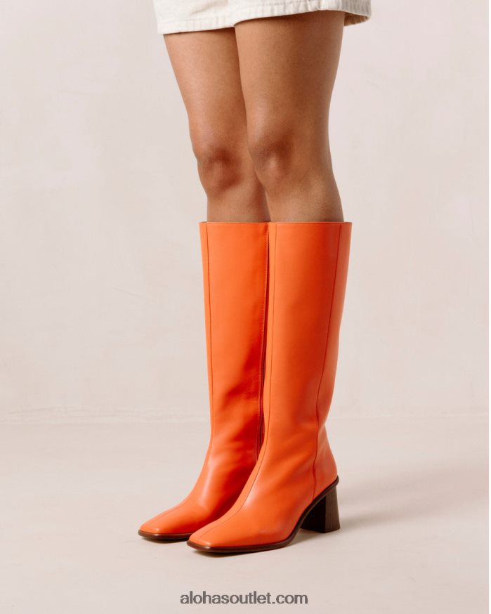 mulheres leste - botas de couro laranja brilhante Alohas 4P88ZX42 laranja pomelo