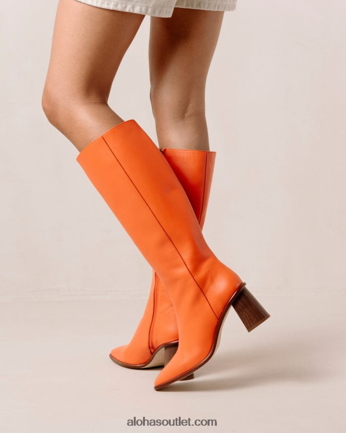 mulheres leste - botas de couro laranja brilhante Alohas 4P88ZX42 laranja pomelo