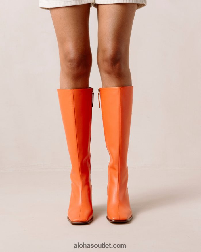 mulheres leste - botas de couro laranja brilhante Alohas 4P88ZX42 laranja pomelo