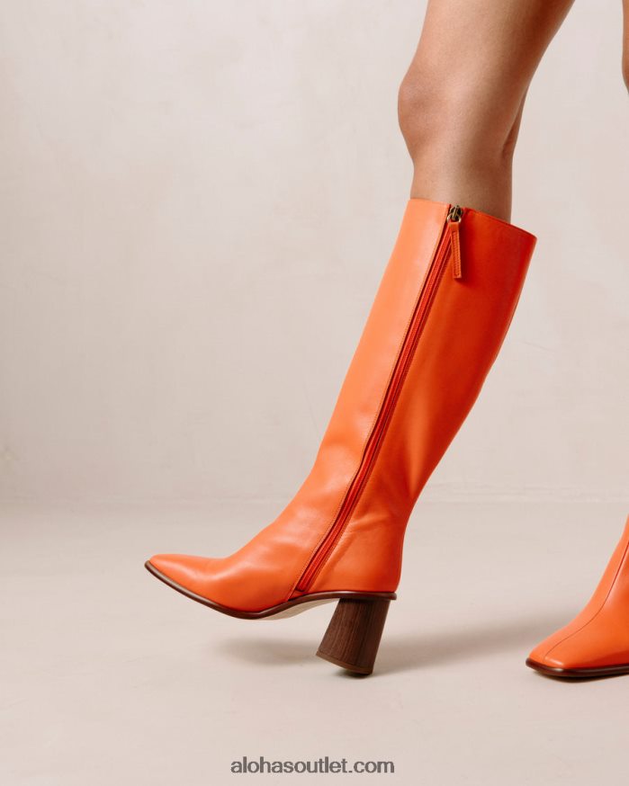 mulheres leste - botas de couro laranja brilhante Alohas 4P88ZX42 laranja pomelo