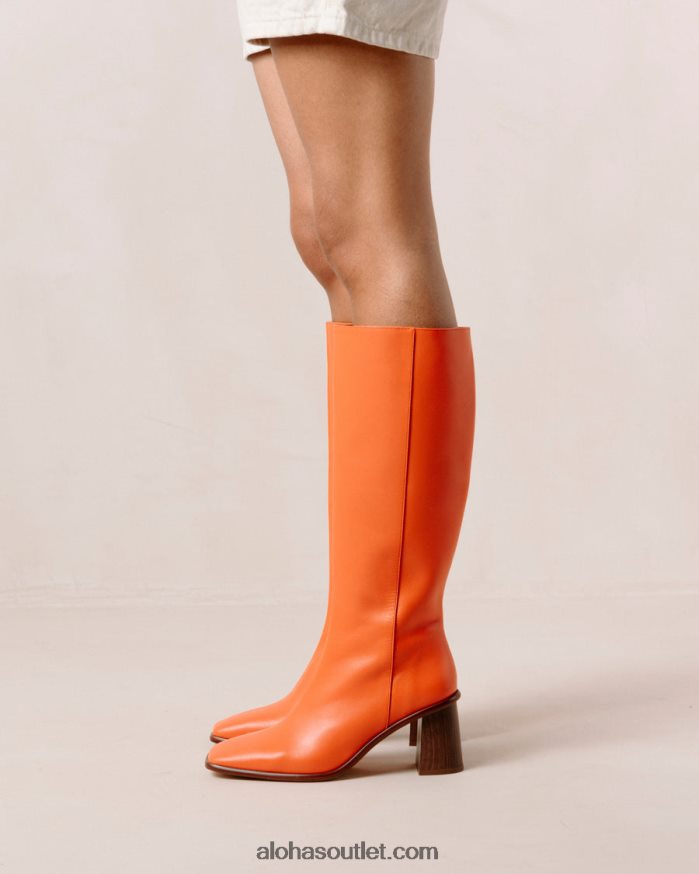 mulheres leste - botas de couro laranja brilhante Alohas 4P88ZX42 laranja pomelo