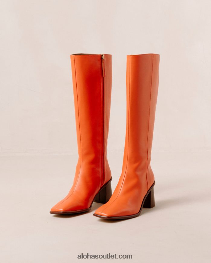 mulheres leste - botas de couro laranja brilhante Alohas 4P88ZX42 laranja pomelo