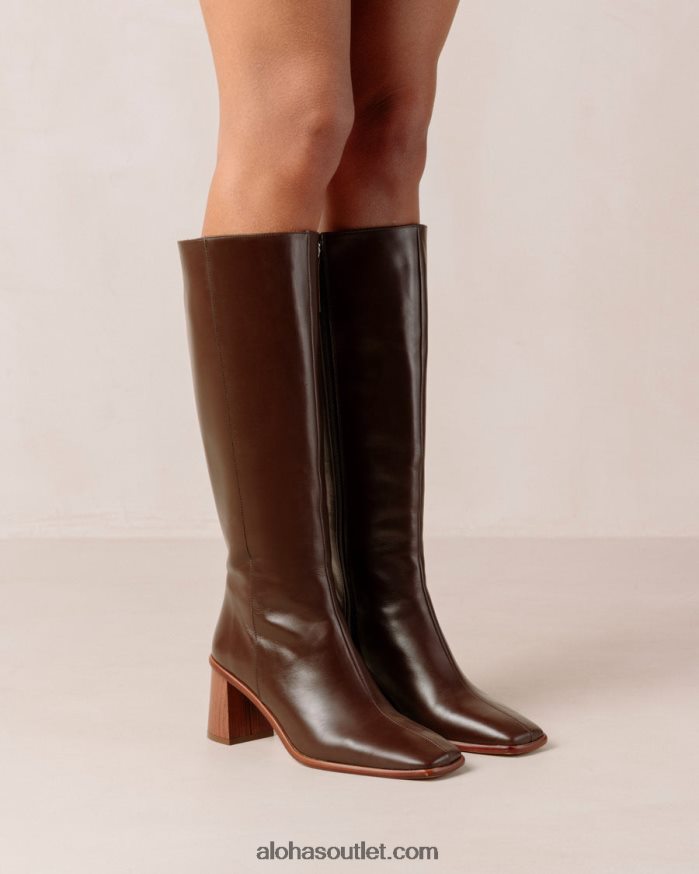 mulheres leste - botas de couro marrom Alohas 4P88ZX55 marrom café