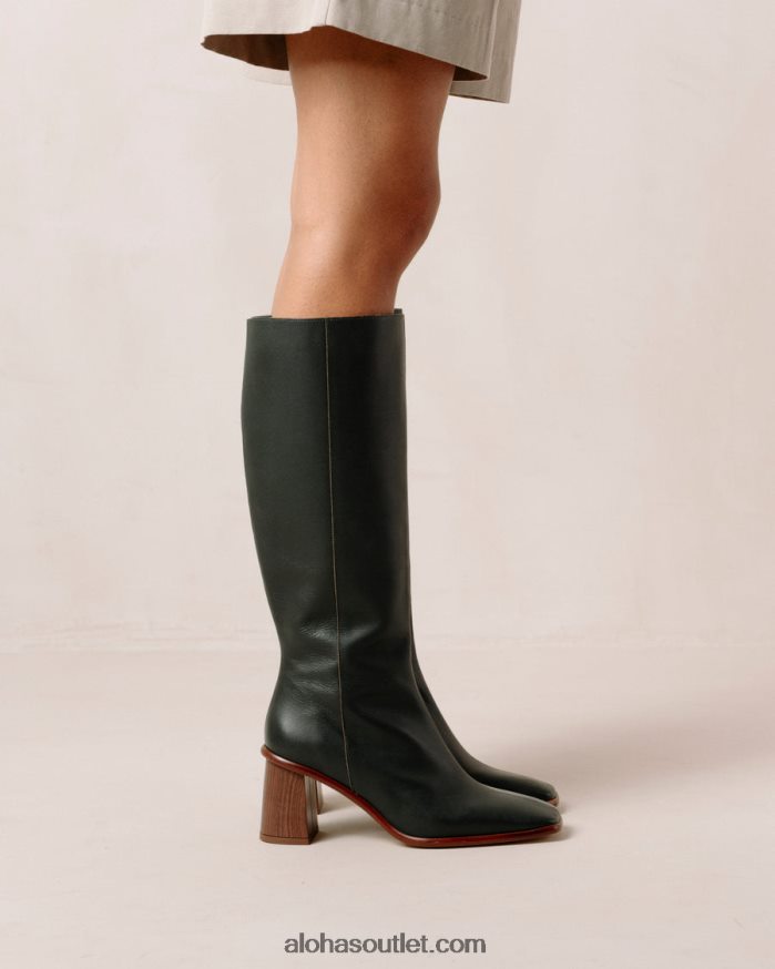 mulheres leste - botas de couro verde escuro Alohas 4P88ZX44 Jade verde