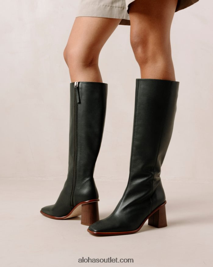 mulheres leste - botas de couro verde escuro Alohas 4P88ZX44 Jade verde