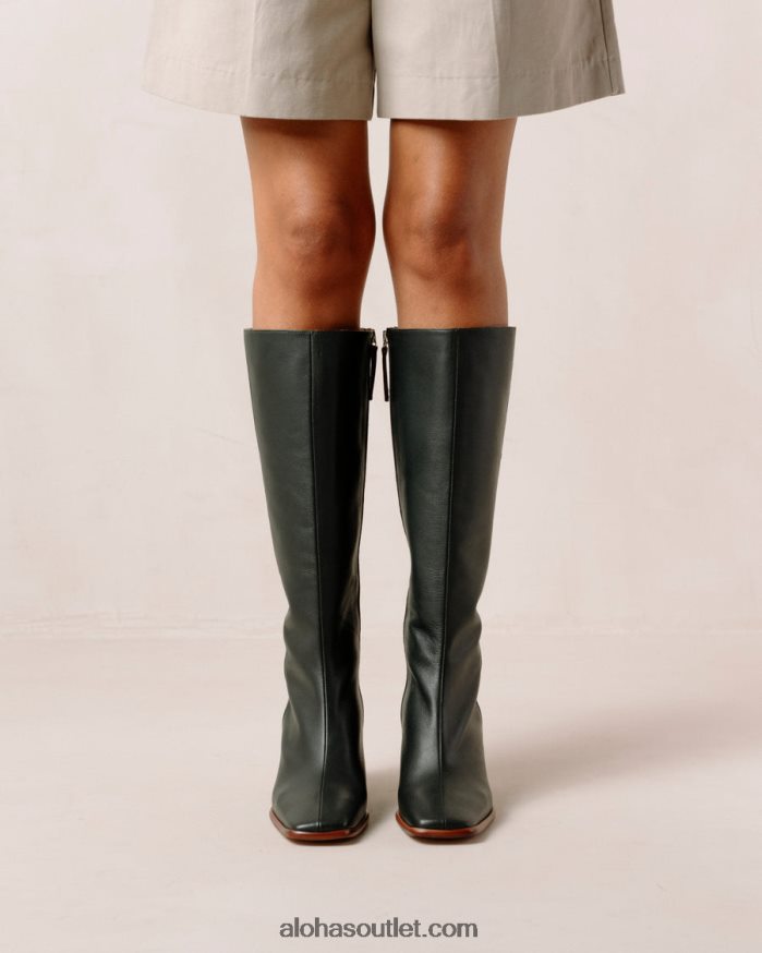 mulheres leste - botas de couro verde escuro Alohas 4P88ZX44 Jade verde