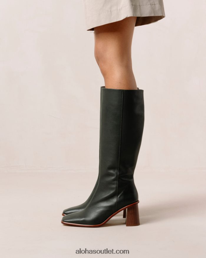 mulheres leste - botas de couro verde escuro Alohas 4P88ZX44 Jade verde
