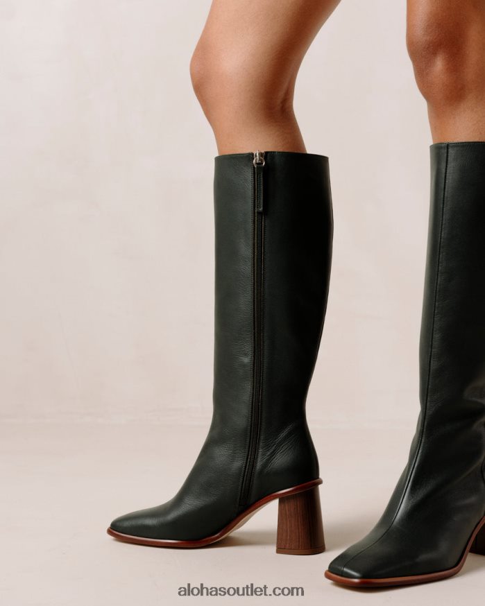 mulheres leste - botas de couro verde escuro Alohas 4P88ZX44 Jade verde