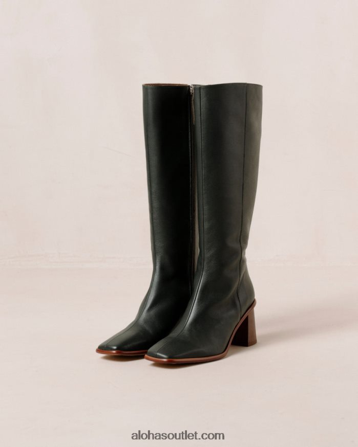 mulheres leste - botas de couro verde escuro Alohas 4P88ZX44 Jade verde