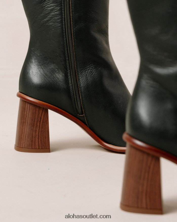 mulheres leste - botas de couro verde escuro Alohas 4P88ZX44 Jade verde