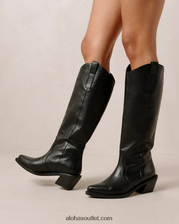mulheres montar - botas de couro preto Alohas 4P88ZX256 preto