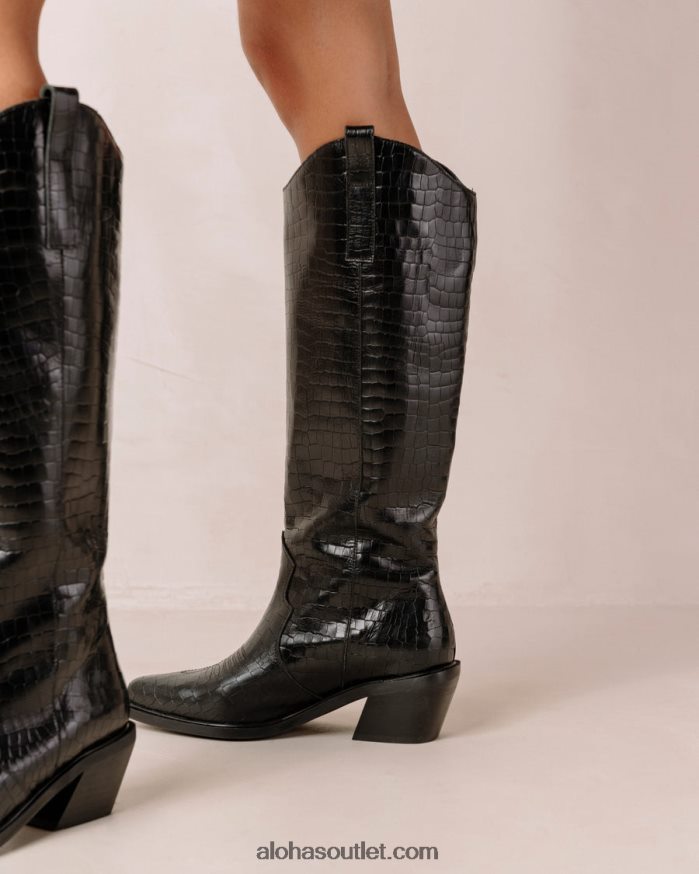 mulheres mount alli - bota preta de couro Alohas 4P88ZX252 alli black