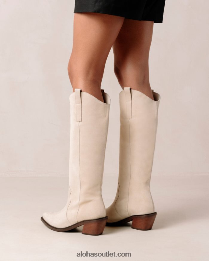 mulheres mount - bota camurça branca Alohas 4P88ZX253 creme de camurça