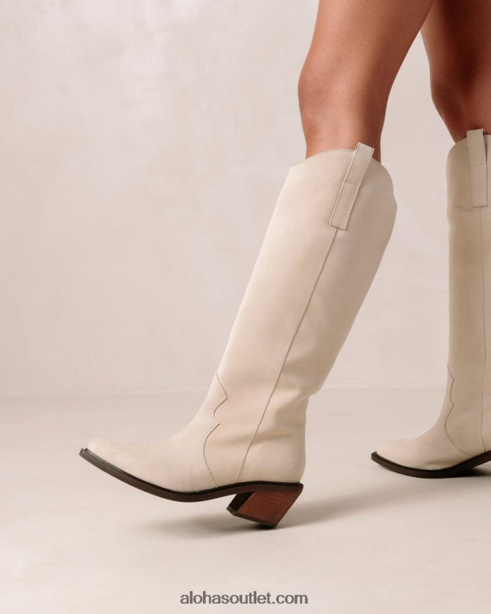 mulheres mount - bota camurça branca Alohas 4P88ZX253 creme de camurça