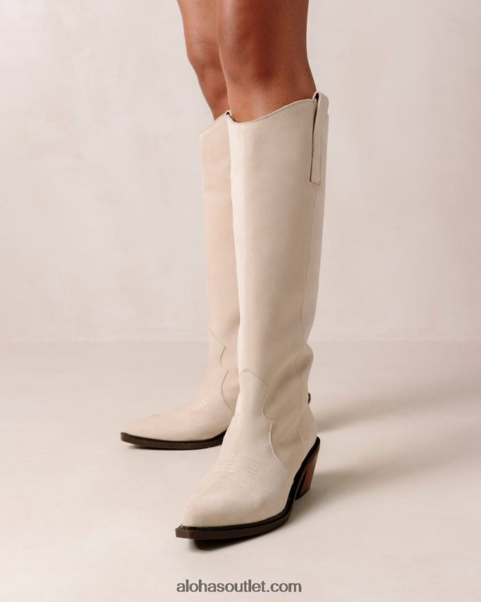 mulheres mount - bota camurça branca Alohas 4P88ZX253 creme de camurça