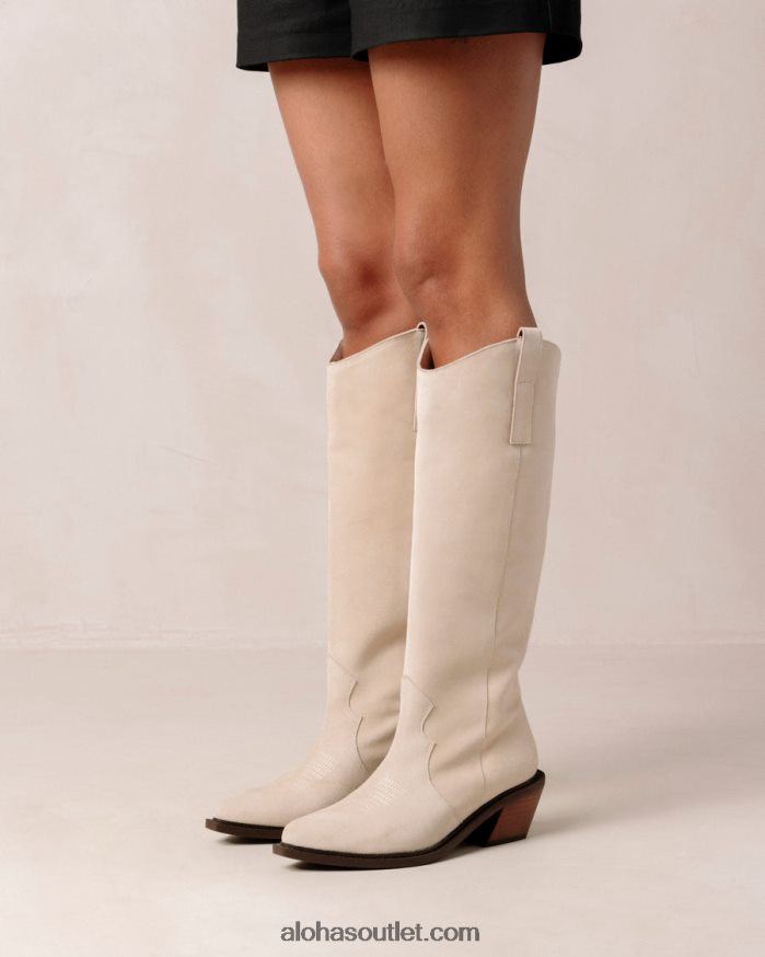 mulheres mount - bota camurça branca Alohas 4P88ZX253 creme de camurça