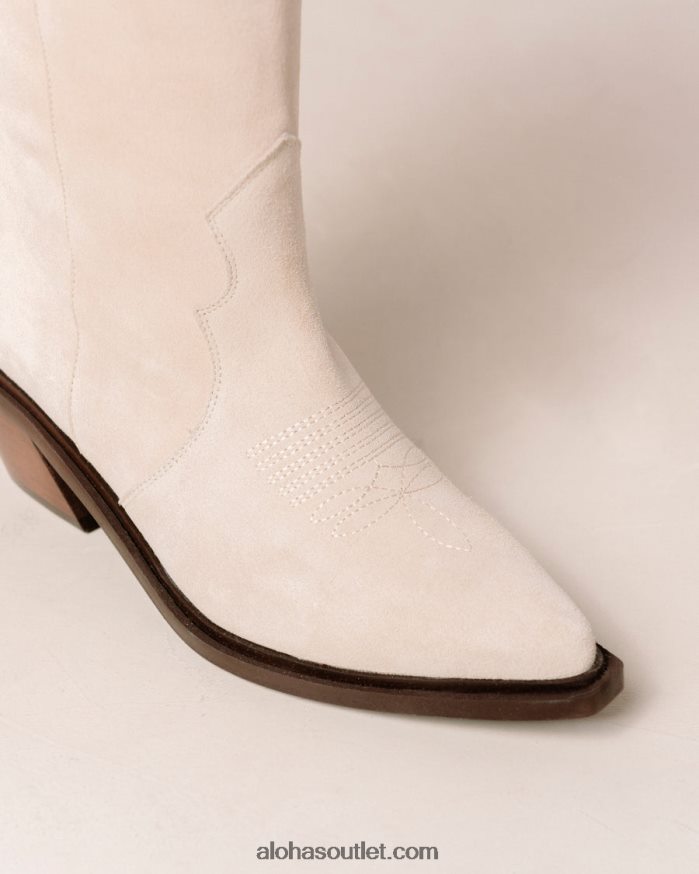 mulheres mount - bota camurça branca Alohas 4P88ZX253 creme de camurça