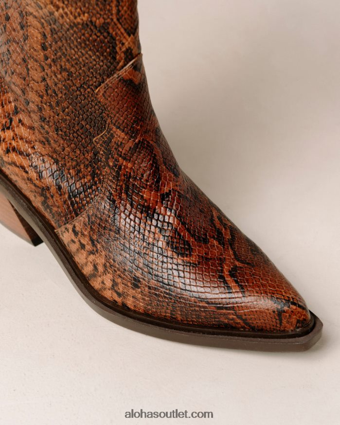mulheres mount indo - botas de pele de cobra castanhas Alohas 4P88ZX254 marrom indo