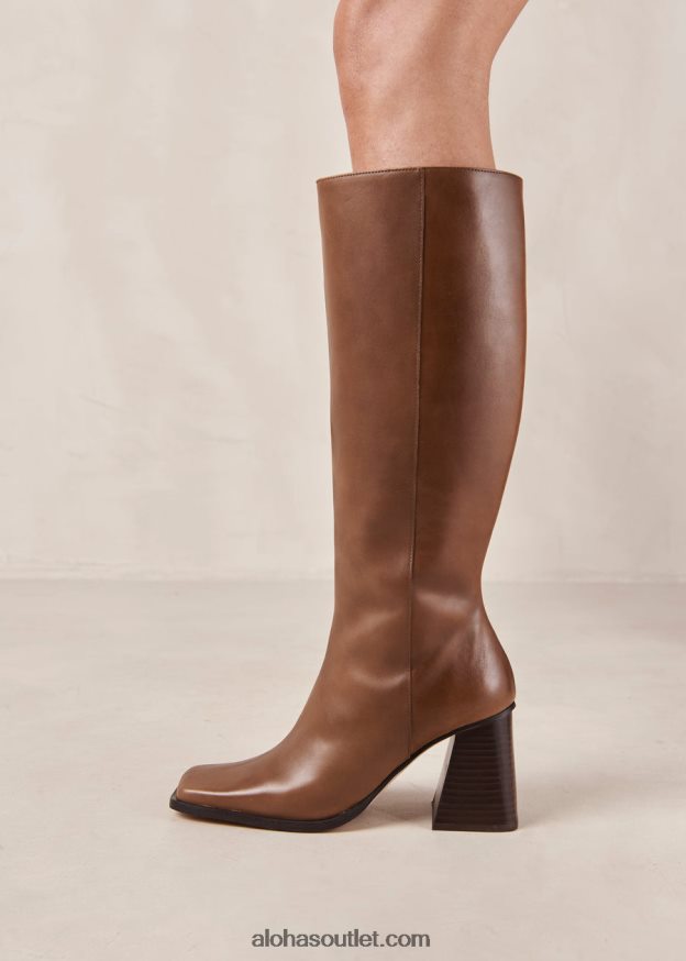 mulheres norte - botas de couro marrom Alohas 4P88ZX476 camelo