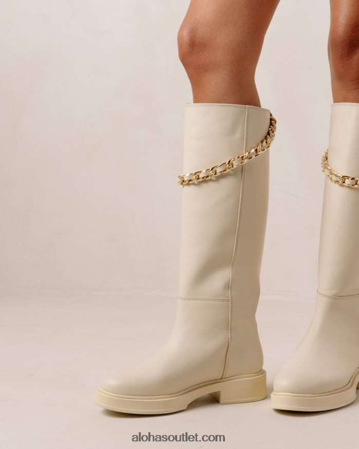 mulheres pier - botas de couro branco Alohas 4P88ZX539 creme