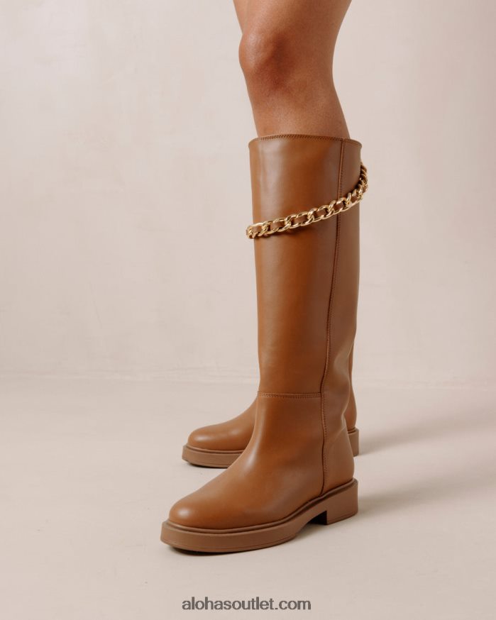 mulheres pier - botas de couro marrom Alohas 4P88ZX540 bronzeado