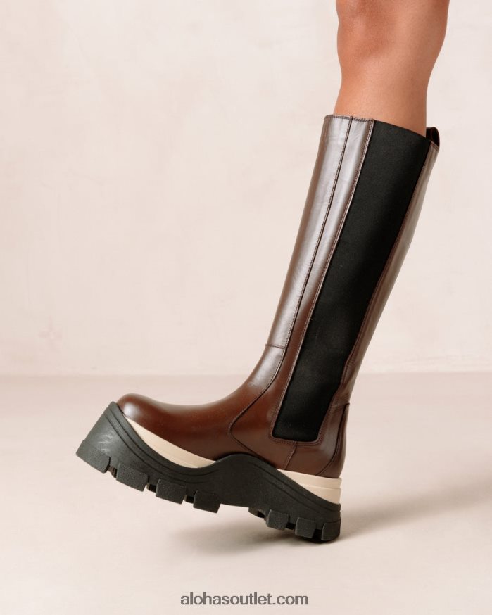 mulheres roxie chess - botas de couro marrom Alohas 4P88ZX548 xadrez café marrom