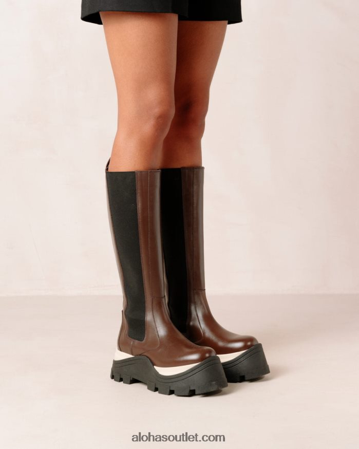 mulheres roxie chess - botas de couro marrom Alohas 4P88ZX548 xadrez café marrom