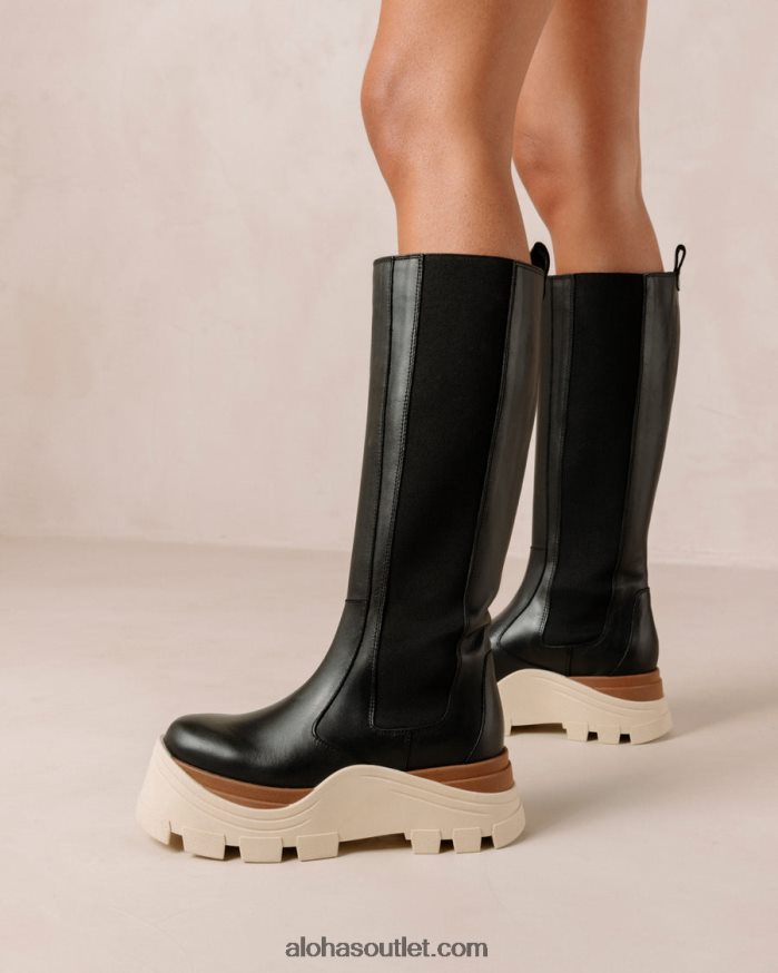 mulheres roxie marcona - bota preta de couro Alohas 4P88ZX551 marcona preta