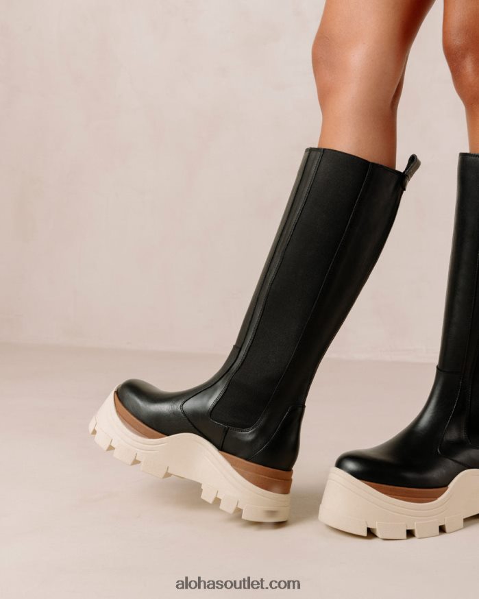 mulheres roxie marcona - bota preta de couro Alohas 4P88ZX551 marcona preta