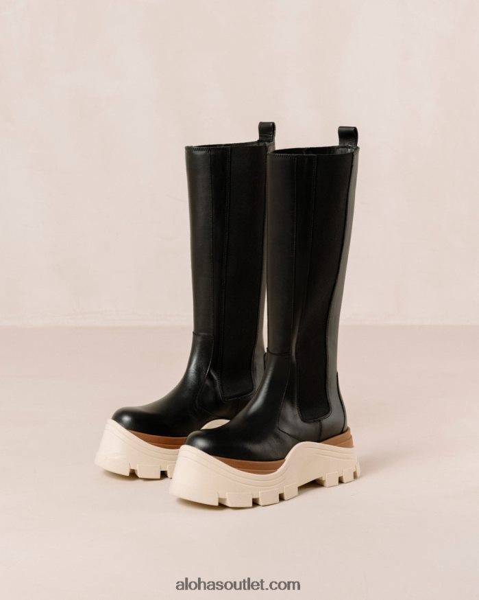 mulheres roxie marcona - bota preta de couro Alohas 4P88ZX551 marcona preta
