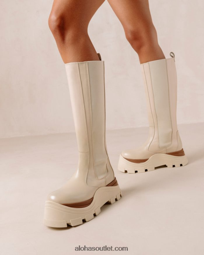 mulheres roxie marcona - botas de couro branco Alohas 4P88ZX550 creme marcona