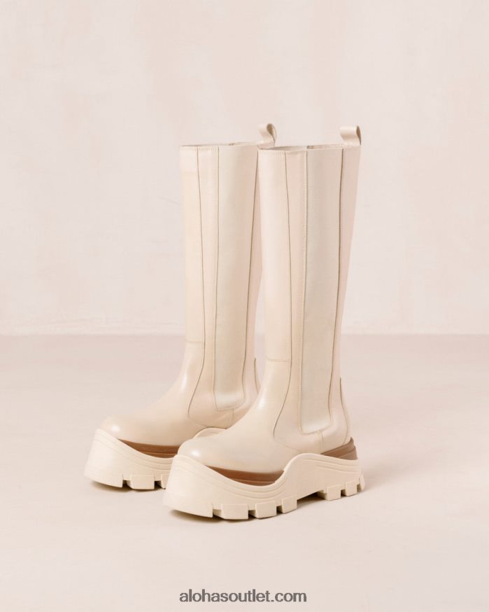 mulheres roxie marcona - botas de couro branco Alohas 4P88ZX550 creme marcona