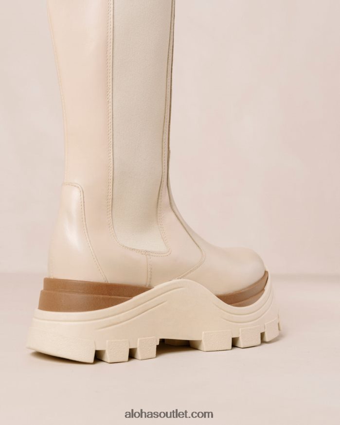 mulheres roxie marcona - botas de couro branco Alohas 4P88ZX550 creme marcona