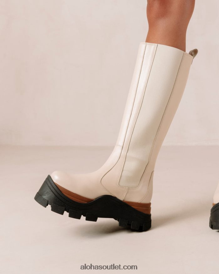 mulheres roxie nutty - bota branca de couro Alohas 4P88ZX552 creme de nozes
