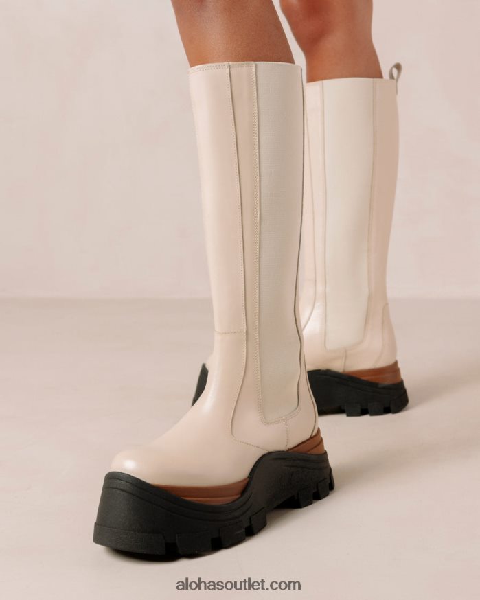 mulheres roxie nutty - bota branca de couro Alohas 4P88ZX552 creme de nozes