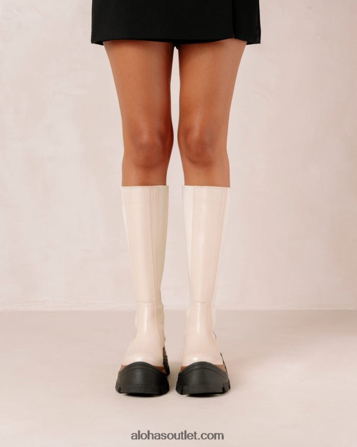 mulheres roxie nutty - bota branca de couro Alohas 4P88ZX552 creme de nozes