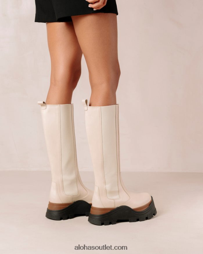 mulheres roxie nutty - bota branca de couro Alohas 4P88ZX552 creme de nozes