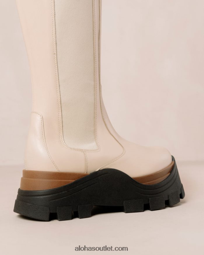 mulheres roxie nutty - bota branca de couro Alohas 4P88ZX552 creme de nozes
