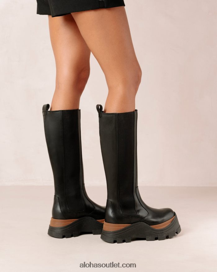 mulheres roxie nutty - bota preta de couro Alohas 4P88ZX553 preto noz