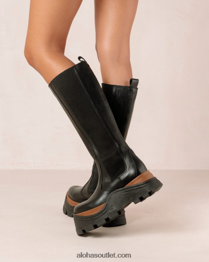 mulheres roxie nutty - bota preta de couro Alohas 4P88ZX553 preto noz