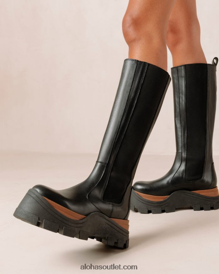 mulheres roxie nutty - bota preta de couro Alohas 4P88ZX553 preto noz