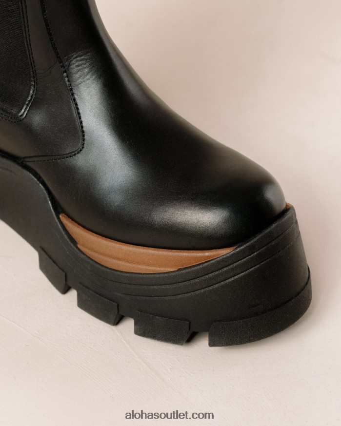 mulheres roxie nutty - bota preta de couro Alohas 4P88ZX553 preto noz